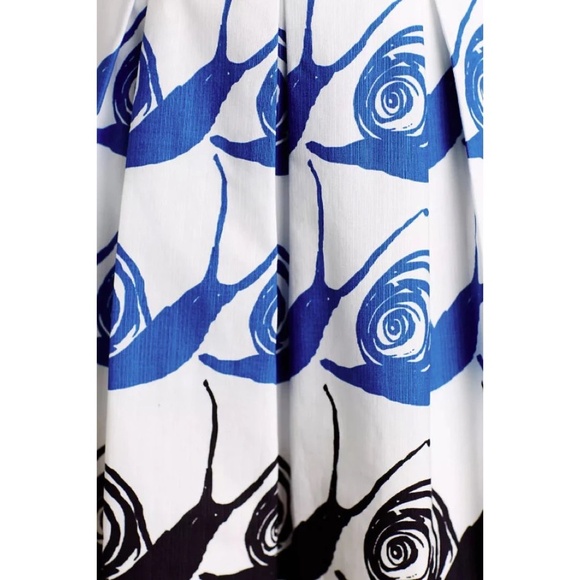 Anthropologie MAEVE Swirled Snail Skirt Pleated Pockets Whimsical Snails X-Small - Picture 12 of 16